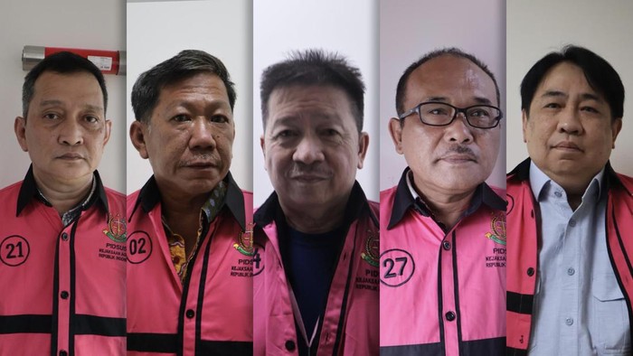 Para tersangka dugaan kasus korupsi timah di babel.