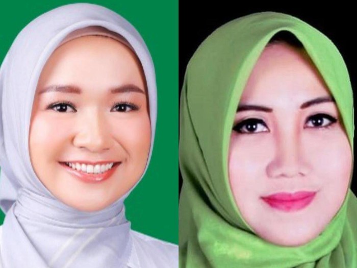 Dua srikandi caleg DPD RI asal Jatim, Kondang Kusumaning Ayu (kiri) dan Lia Istifhama (kanan)