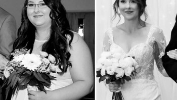 Saat jadi bridesmaid beratnya 115 kilogram. Saat menjadi pengantin beratnya 48 kilogram.Foto: Boredpanda