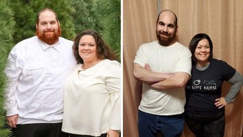 Pasangan ini turun hampir 136 kilogram dalam satu setengah tahun. Foto: Boredpanda