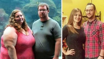 Pasangan ini bisa menurunkan 184 kilogram dalam dua tahun berkat diet dan olahraga.Foto: Boredpanda