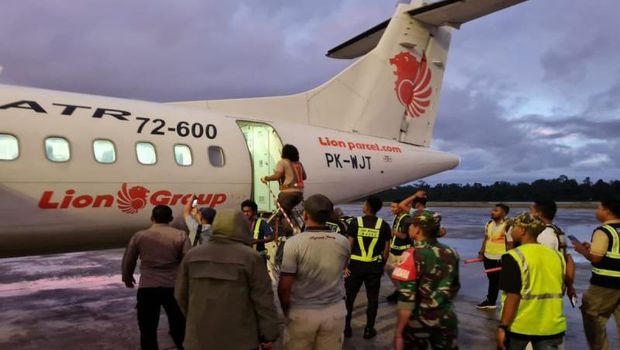 Kondisi pesawat Wings Air yang ditembak KKB di Bandara Yahukimo