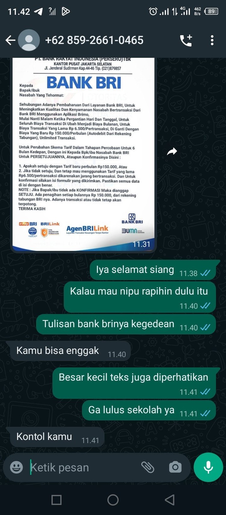 Chat Penipu Gagal Nipu
