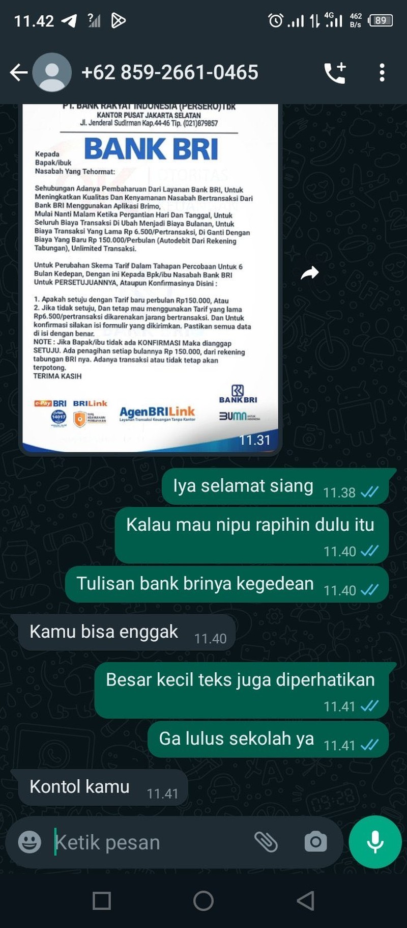 Chat Penipu Gagal Nipu