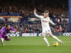 Rasmus Hojlund, penyerangnya Manchester United di tempat kelima dengan 13 offside (Reuters)