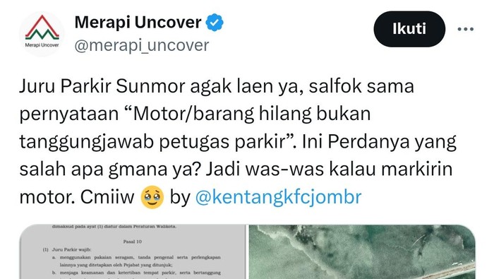 Parkir di Sunmor UGM.