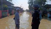 Berdasarkan data BPBD Gresik sedikitnya empat desa di Kecamatan Balongpanggang terendam banjir akibat luapan Kali Lamong.