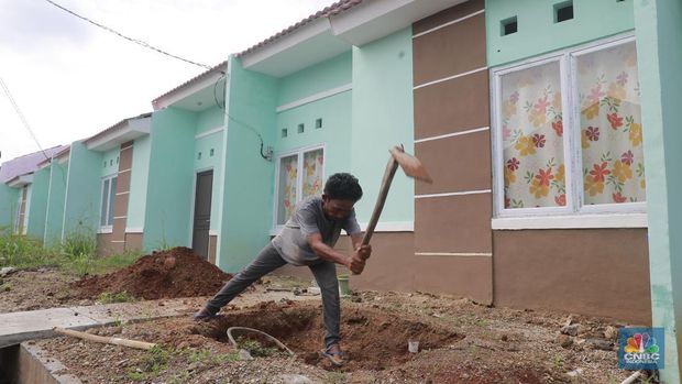Suasana perumahan subsidi pemerintah di Kawasan, Ciseeng Kabupaten Bogor, Jawa Barat, Senin, (19/2/2024). (CNBC Indonesia/Muhammad Sabki)