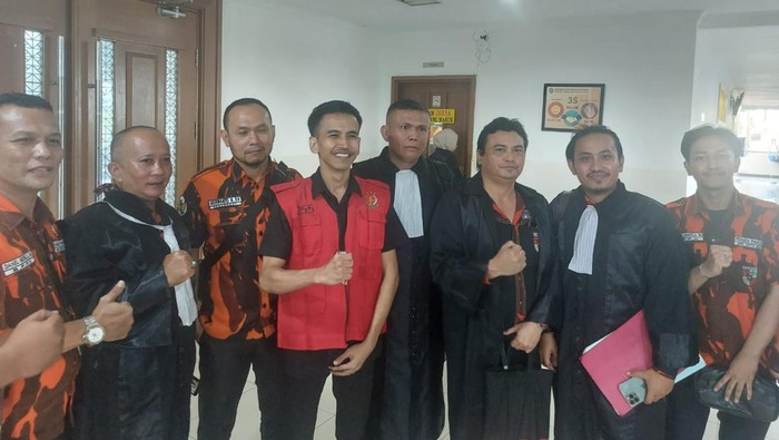 Adam Deni usai sidang di PN Jakpus (Yogi/detikcom)