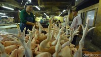 Sedangkan harga ayam potong di Pasar Wonokromo masih stabil. Per kilogramnya Rp 33 ribu.