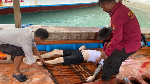 Bule Irlandia ditemukan tewas di perairan Gili Trawangan, Desa Gili Indah, Kecamatan Pemenang, Lombok Utara, Nusa Tenggara Barat (NTB). (Foto: Humas Polres Lombok Utara)