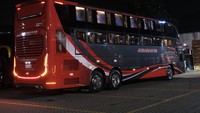 Bus double decker Juragan99 Trans punya kapasitas 24 penumpang yang semuanya berformat sleeper. Foto: Dok. Adiputro