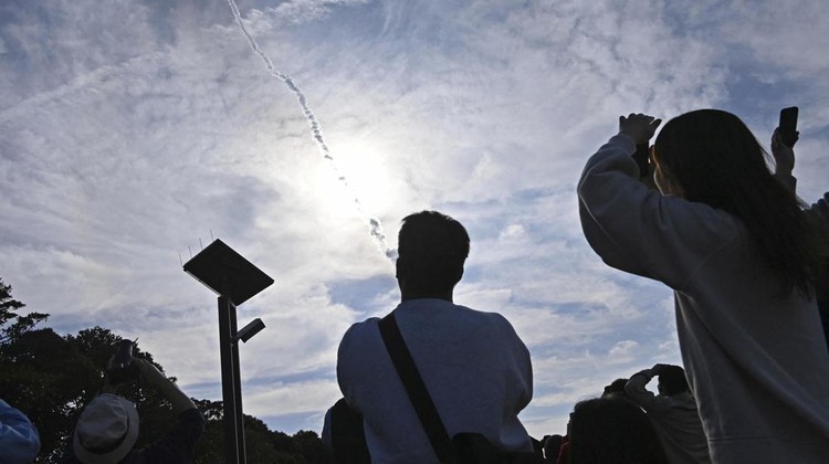 A second test model of H3 rocket lift off from the launching pad at Tanegashima Space Center on the southwestern island of Tanegashima, Kagoshima Prefecture, Japan February 17, 2024, in this photo taken by Kyodo. Mandatory credit Kyodo via REUTERS ATTENTION EDITORS - THIS IMAGE WAS PROVIDED BY A THIRD PARTY. MANDATORY CREDIT. JAPAN OUT. NO COMMERCIAL OR EDITORIAL SALES IN JAPAN