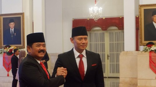 Hadi dan AHY (Eva/detikcom)