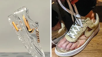 Sepatu Nike transparan, jauh banget sih sama di gambar. Foto: Brightside