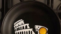 Michele mengunggahnya melalui laman instagram dengan nama @The_eggshibit. Banyak netizen yang tertarik dengan karya Michele. Seperti gambar Koloseum yang ada di Roma, Italia ini.  Foto: Instagram @The_eggshibit