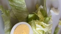 Akibat terlalu sehat, makanan untuk pasien di rumah sakit ini tak akan pernah mengenyangkan. Selada yang dirobek dengan telur rebus menjadi menu yang tak layak disajikan. Foto: Daily Mail