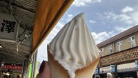 Ketika berada di Tsukiji Outer Market Jepang, wanita keturunan Minangkabau ini pun mencicipi jajanan es krim vanilla cone ini. Sepertinya enak ya? Foto: Instagram @nikitawillyofficial94 / Youtube
