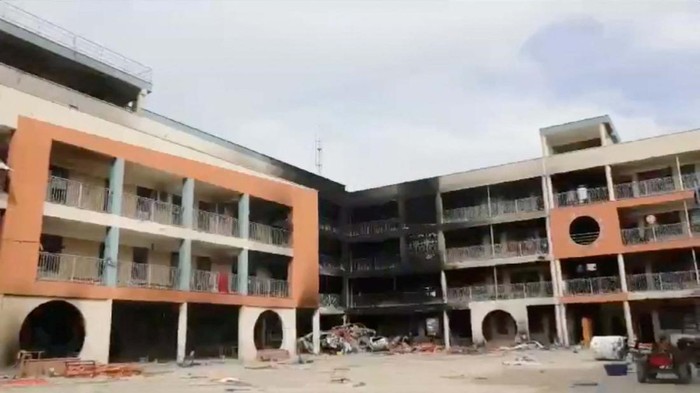 A view shows a damaged UNRWA school, amid the ongoing conflict between Israel and the Palestinian Islamist group Hamas, in Gaza City, in this screengrab obtained from a social media video released on February 19, 2024. UNRWA/Handout via REUTERS  THIS IMAGE HAS BEEN SUPPLIED BY A THIRD PARTY. MANDATORY CREDIT. NO RESALES. NO ARCHIVES.