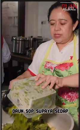 Puan Maharani memasak makanan sederhana