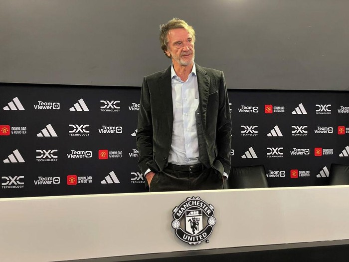 INEOS Sport CEO Sir Jim Ratcliffe speaks to the media during a press conference before the Premier League match at Old Trafford, Manchester. Picture date: Sunday January 14, 2024. (Photo by Simon Peach/PA Images via Getty Images)