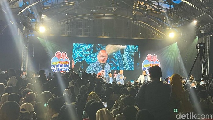 Tim Fanta TKN Prabowo-Gibran menggelar Syukuran Kemenangan Orang Muda. Mereka mengundang pendukung Anies-Muhaimin dan Ganjar-Mahfud. (Rumondang N/detikcom)