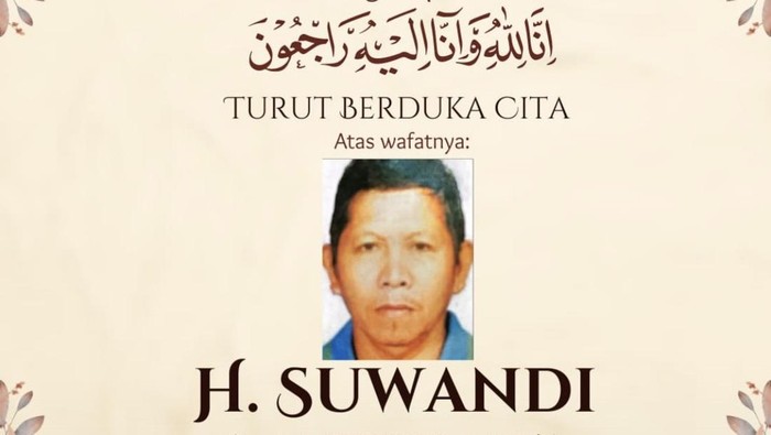 Ucapan duka cita dari KPU Bangka Barat untuk anggota KPPS Suwandi yang meninggal dunia.