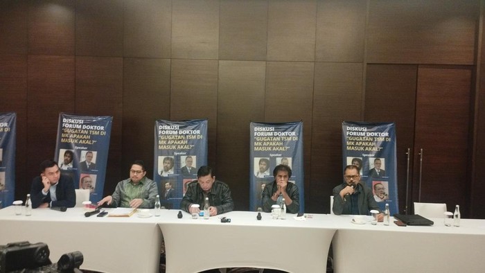Pakar hukum konstitusi, Andi Asrun, dalam diskusi Forum Doktor di Hotel Fairmont, Senayan, Jakarta Pusat, Kamis (22/2/2024).