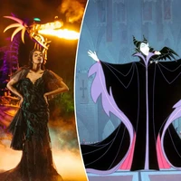 Buat kamu yang suka kisah Maleficent, gaun pengantin warna gelap ini bisa jadi inspirasi. Gaun hadir dalam perpaduan warna hitam dan hijau yang berkilau dengan aplikasi beludru dan renda yang romantis  Foto: Dok. Allurebridals, Everett