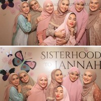 Menyambut bulan Ramadan 2024, sejumlah selebriti Tanah Air mengikuti kajian Sisterhood to Jannah bersama ustadzah Dunia Shuaib di kawasan Kuningan, Jakarta baru-baru ini. Foto: Dok. Instagram @titi_kamall.