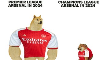Arsenal di Premier League Vs Liga Champions. Foto: Twitter