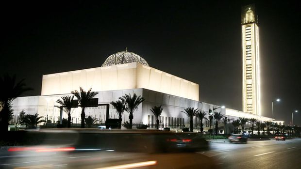 October 28, 2020, Algeria, Algiers: an exterior view of the Great Mosque of Algiers, also known as Djamaa el Djazair. The Great Mosque of Algiers was designed by the German architectural firm KSP Juergen Engel Architekten and engineers from Krebs und Kiefer International and built by the China State Construction Engineering Corporation (CSCEC). The mosque, considered one of the largest mosques in the world and home to the tallest minaret in the world, will open for prayer on Thursday on the occasion of Al-Mouled Al-Nabawy and will be officially inaugurated on November 1, the 66th anniversary of the Algerian revolution against France. (Photo by Billal Bensalem/NurPhoto via Getty Images)