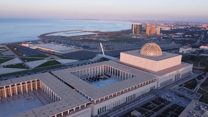 ALGIERS, ALGERIA - DECEMBER 23: A view of the Djamaa el Djazair, also known as the Great Mosque of Algiers, the largest mosque in Africa and the third-largest mosque in the world, in Algiers, Algeria on December 23, 2022. The Great Mosque of Algiers, which is established on an area of 200 thousand square meters, provides the opportunity to worship 120,000 people. The mosqueâs tower-shaped angular minaret is 265 meters long, also hosting a library with a capacity of 2,000 people, staff housing area, a fire station, a museum of Islamic art, and a research centre on the history of Algeria. (Photo by Fazil Abd Erahim/Anadolu Agency via Getty Images)