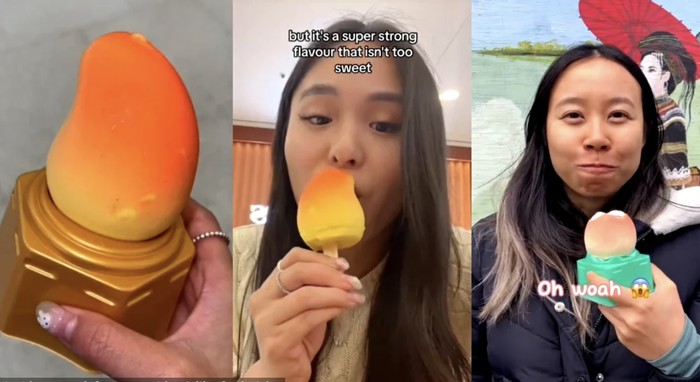 Viral Es Krim Mangga Bentuk Mangga Asli yang Creamy Manis
