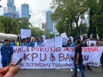 Aksi Pelajar-Mahasiswa Gabungan Dukung Pemilu Damai