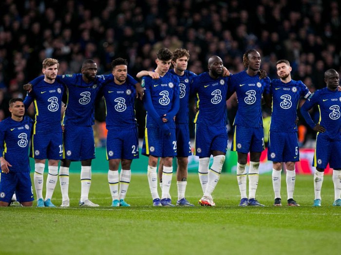 Chelsea looks on rejected during the Carabao Cup Final between Chelsea and Liverpool at Wembley Stadium, London on Sunday 27th February 2022. (Photo by Federico Maranesi/MI News/NurPhoto via Getty Images)