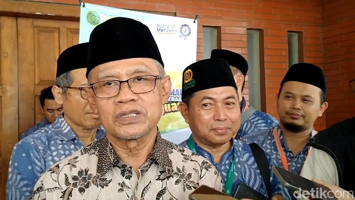 Ketua Umum PP Muhammadiyah Haedar Nashir di acara Munas Tarjih XXXII di UMPP Pekajangan, Kabupaten Pekalongan, Jumat (23/2/2024).