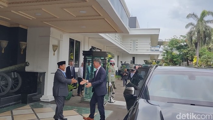 Menhan Prabowo Sambut Menhan Australia RIchard Marles, 23 Februari 2024. (Kurniawan Fadilah/detikcom)