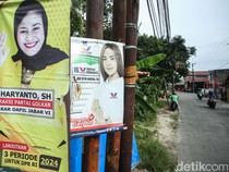 Pemilu Sudah Selesai, Spanduk Caleg Masih Bertebaran di Depok