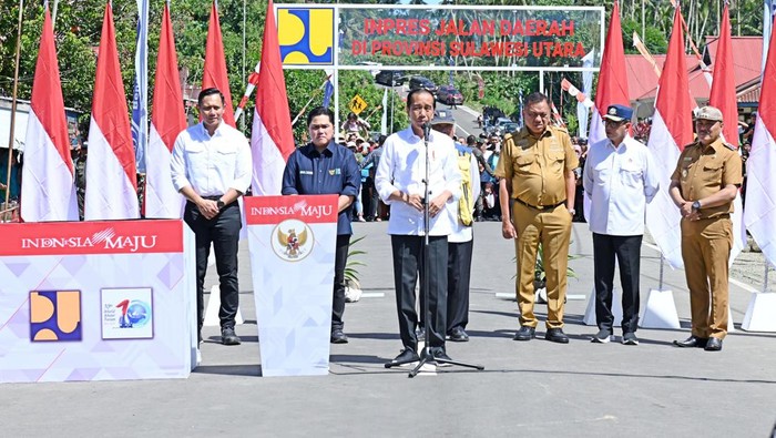 Presiden Jokowi meresmikan Bendungan Lolak di Bolaang Mongondow. (Kris/Biro Pers Sekretariat Presiden)