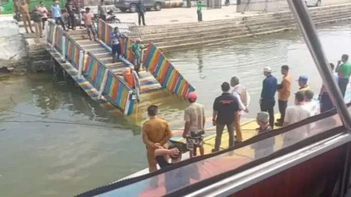 Rombongan Pj Wali Kota Kendari tercebur ke laut. Dokumen Istimewa
