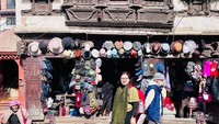 Pertokoan di Thamel Kathmandu, Nepal.