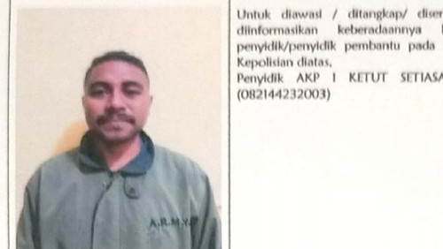 Tangkapan layar Engelbertus Lowa Soda (27), frater atau calon pastor di Ngada, NTT menjadi buronan polisi.