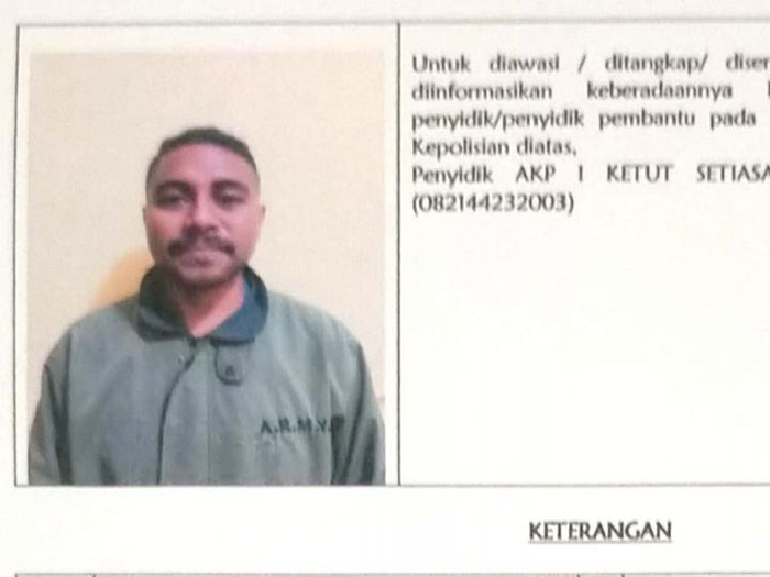 Tangkapan layar Engelbertus Lowa Soda (27), frater atau calon pastor di Ngada, NTT menjadi buronan polisi.
