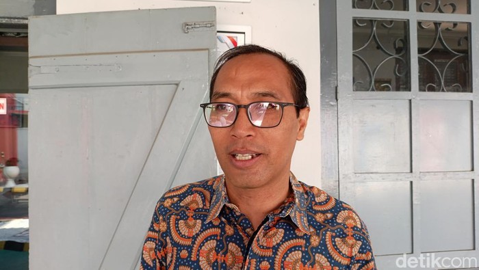 Ketua KPU Kota Jogja Noor Harsya Aryo Samudro saat ditemui di Lapas Kelas IIA Wirogunan Jogjakarta, Sabtu (24/2/2024).