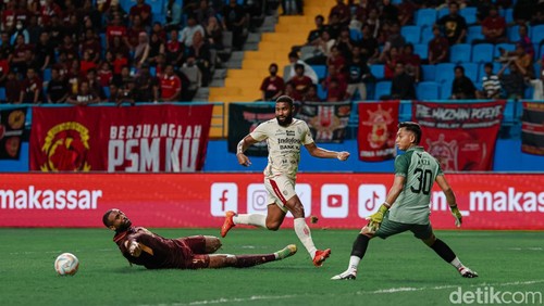 Potret laga antara PSM vs Bali United, Sabtu (24/2/2024) di Stadion Batakan, Balikpapan.