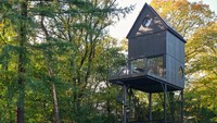 Rumah ini memang dirancang menyerupai rumah burung. Walau demikian, rumah tersebut sudah dilengkapi dengan listrik dan panel surya. Foto: Jeroen Musch via Dezeen