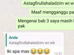 Chat Salah Ketik Murid dan Guru, Jadi Kangen Sekolah