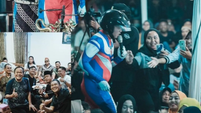 Salah satunya foto Denny sedang mengisi sebuah acara. Tak seperti biasanya, dalam acara tersebut ia mengenakan kostum Ultraman. Ultraman merupakan tokoh pahlawan super atau super hero dari Jepang.