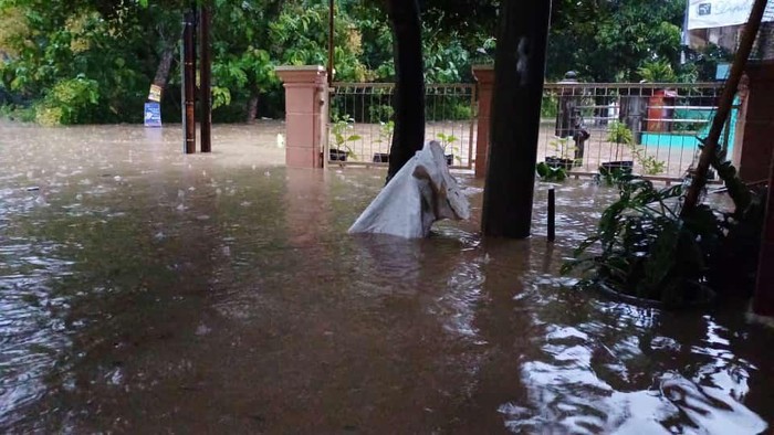 Kondisi banjir di Kecamatan Sragen, Kabupaten Sragen, Minggu (25/2/2024).